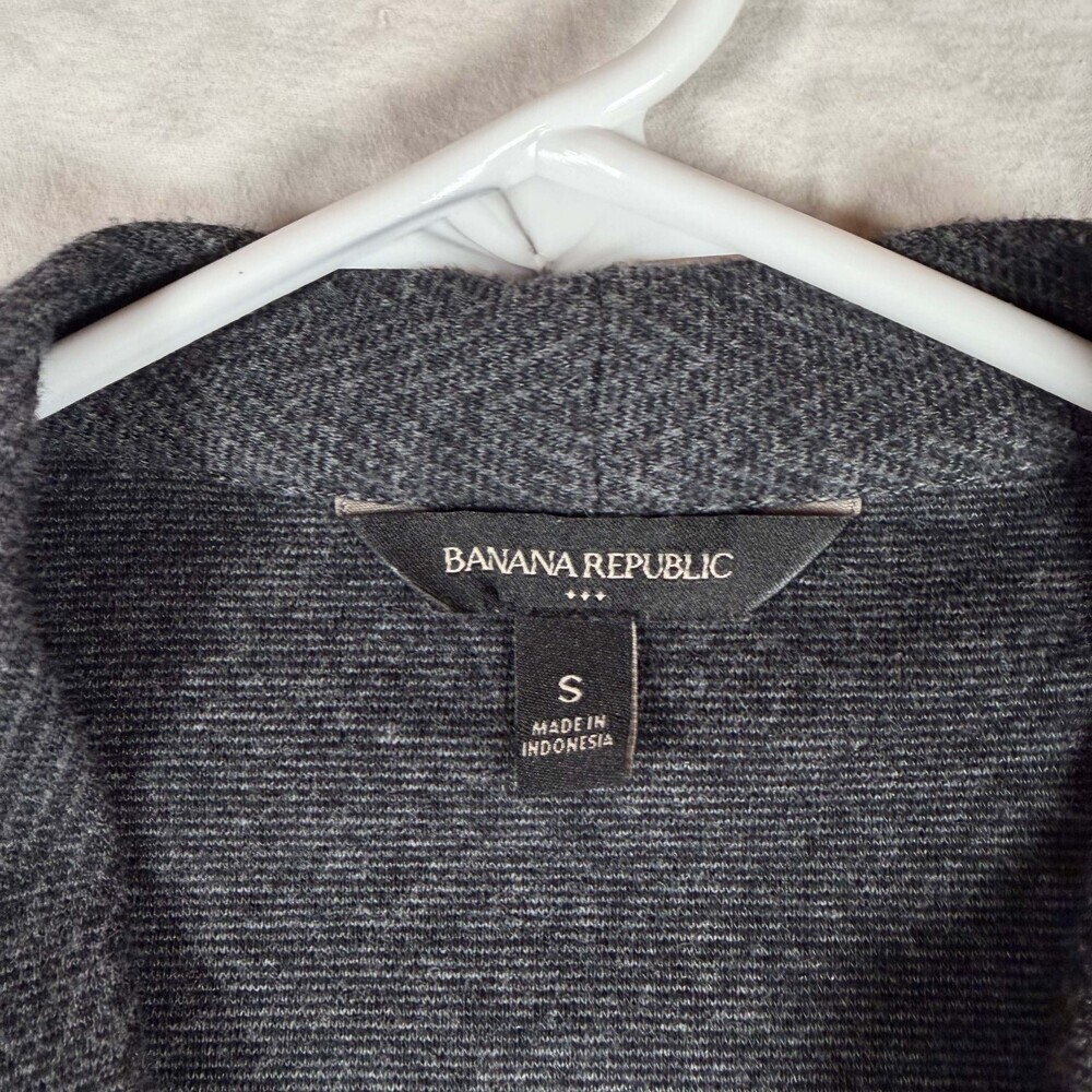 Banana Republic Charcoal Gray Drape Front Coatigan Sweater Jacket Waterfall Card - Picture 2 of 6